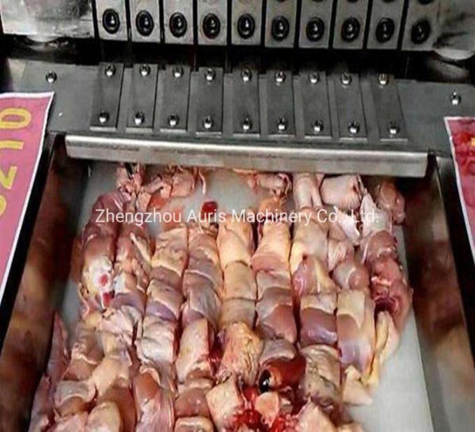 자동 구이용 영계 큐브 커터 전체 고기와 뼈가 기계 스테이크 양갈비 다이싱 장비를 줄입니다