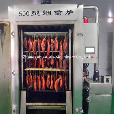 기계 절단 양고기를 피우는 스테이크 고기는 전기 물고기 흡연 장치를 놀립니다